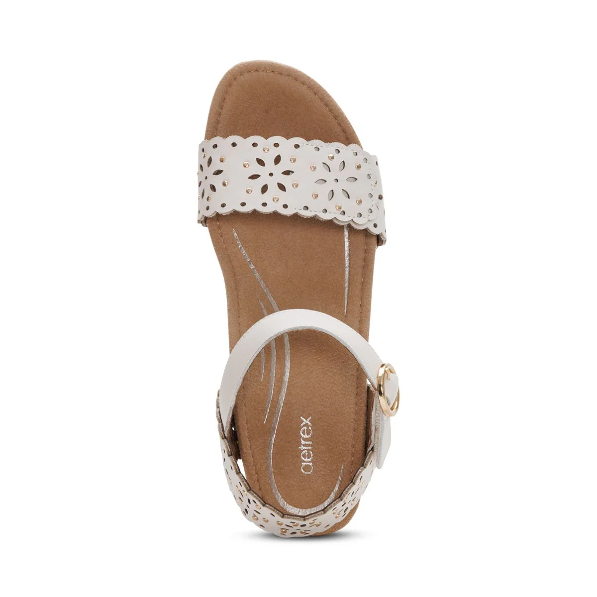 Aetrex Sydney Women's Quarter Strap Espadrille Wedge – Ivory - Image 6