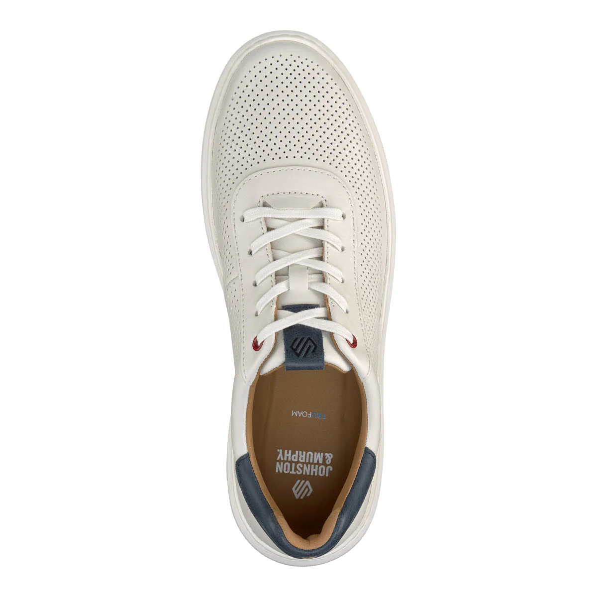 Johnston & Murphy Anders Perfed U-Throat Men's Sneaker in White - Image 5