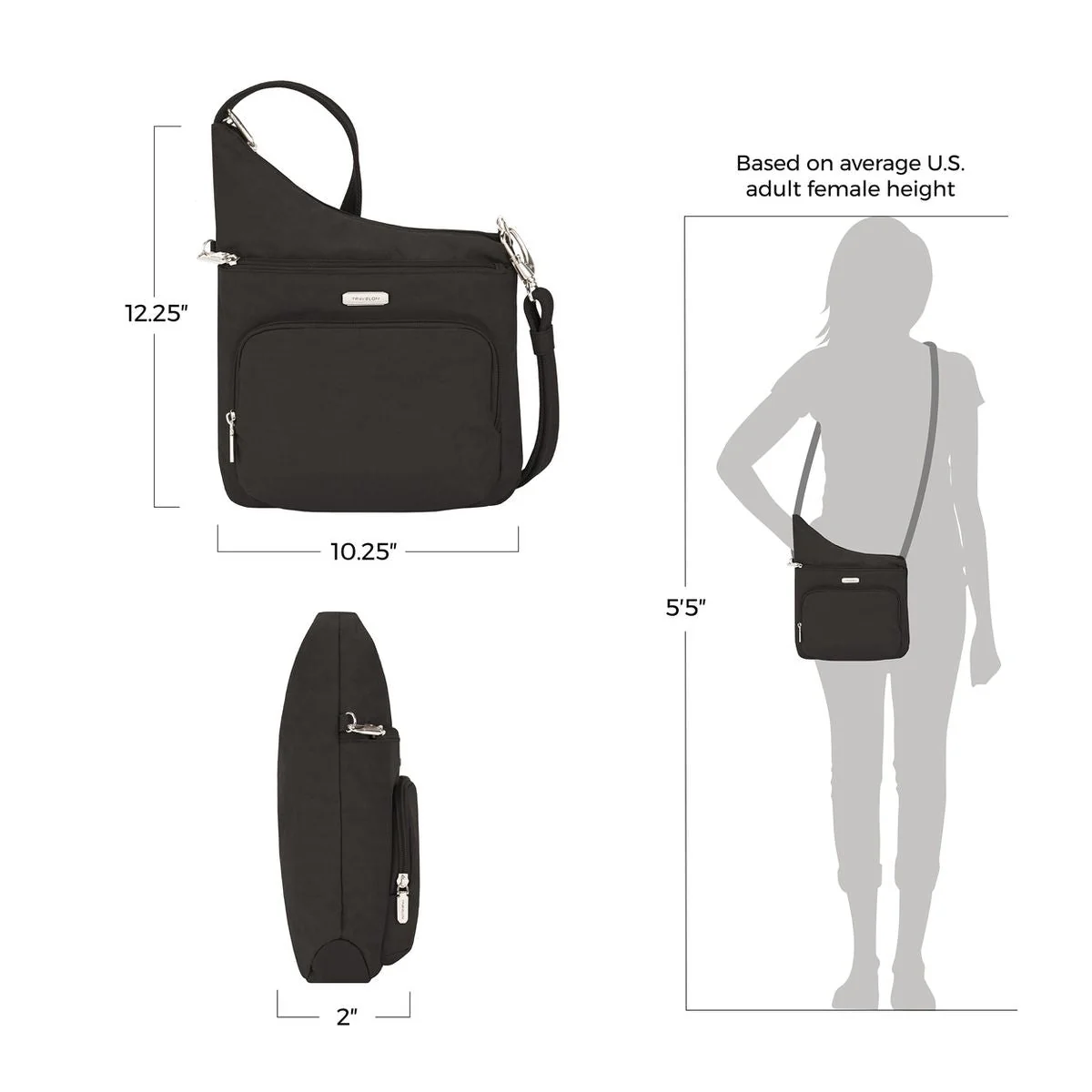 Anti-Theft Essentials North/South Asymmetric Crossbody - Image 3