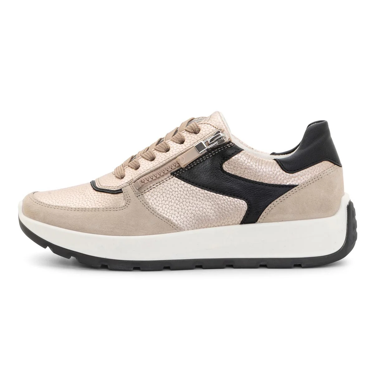 Ara Nagano Women's Lace Sneaker in Sand Black - Image 4