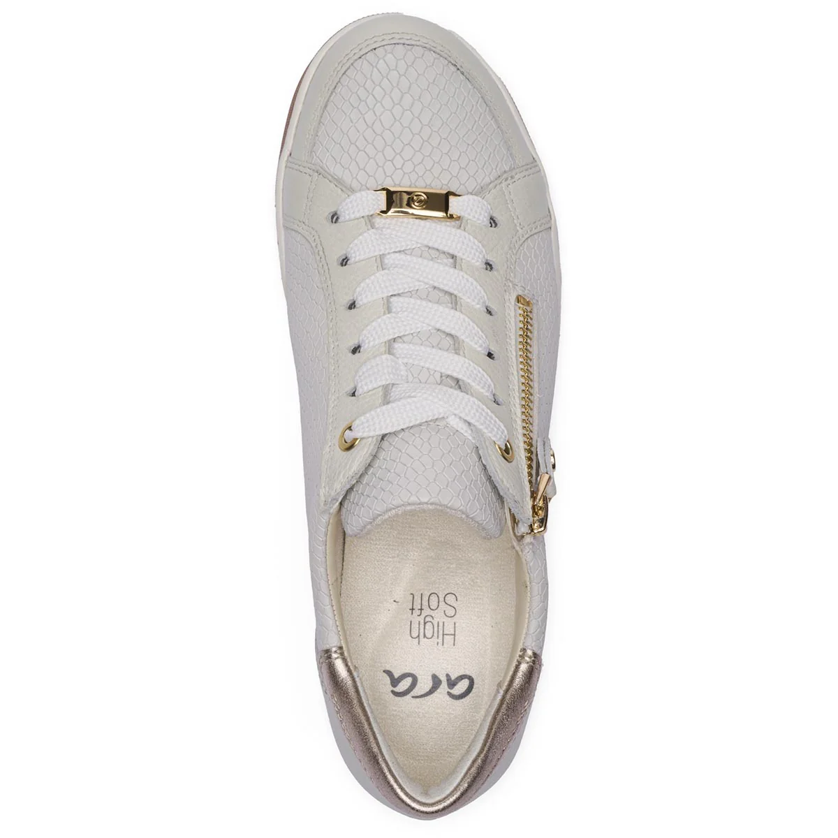 Ara Rei-Low Women's Zip Sneaker in Nebbia Weiss - Image 5