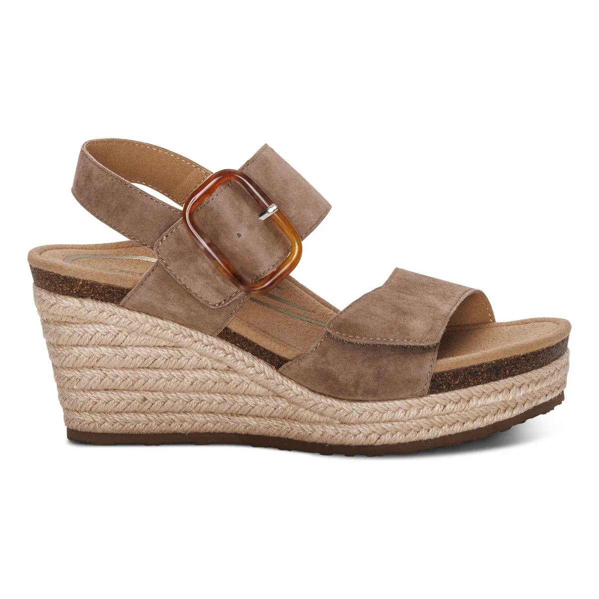 Aetrex Ashley Women's Arch Support Wedge Sandal – Taupe - Image 5