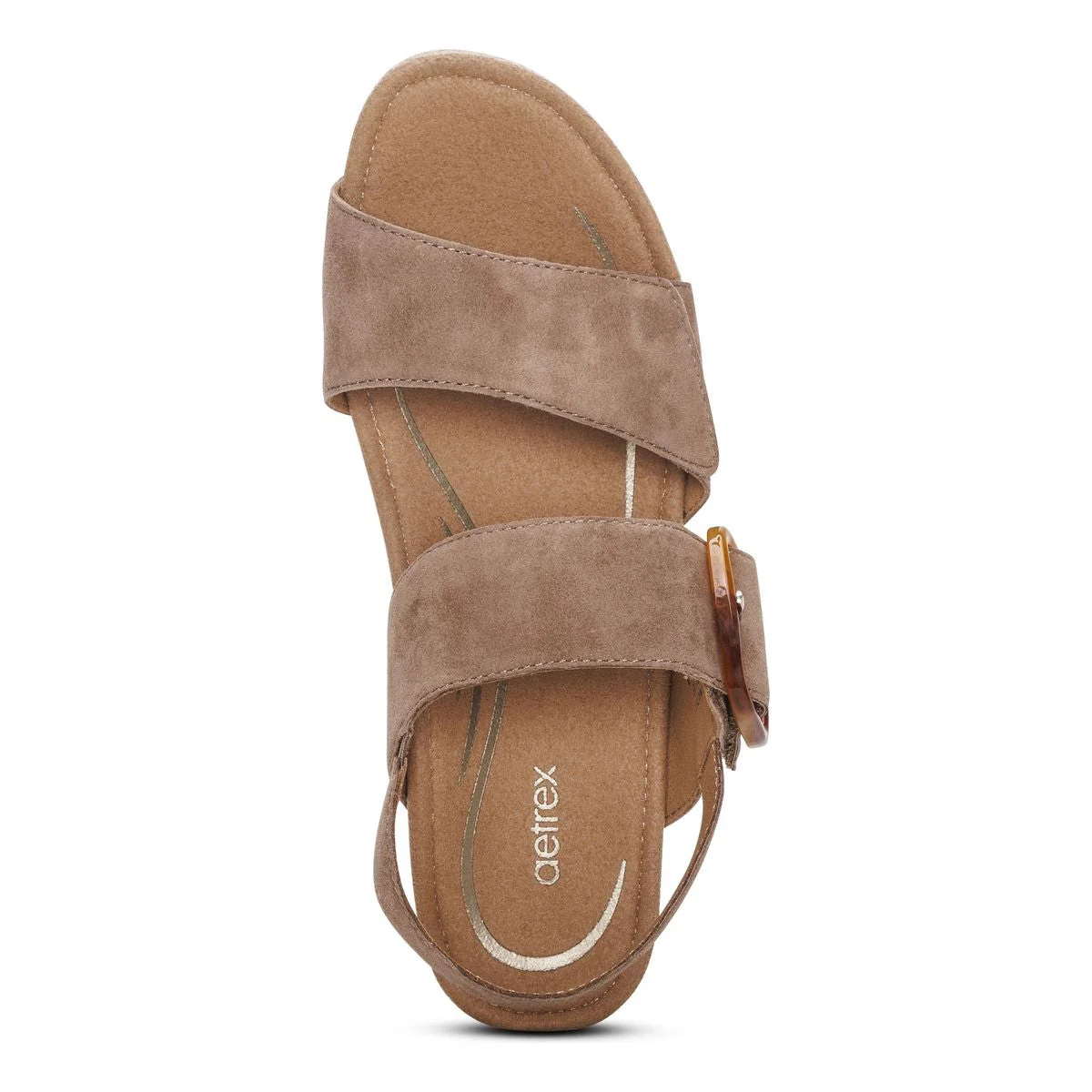 Aetrex Ashley Women's Arch Support Wedge Sandal – Taupe - Image 6