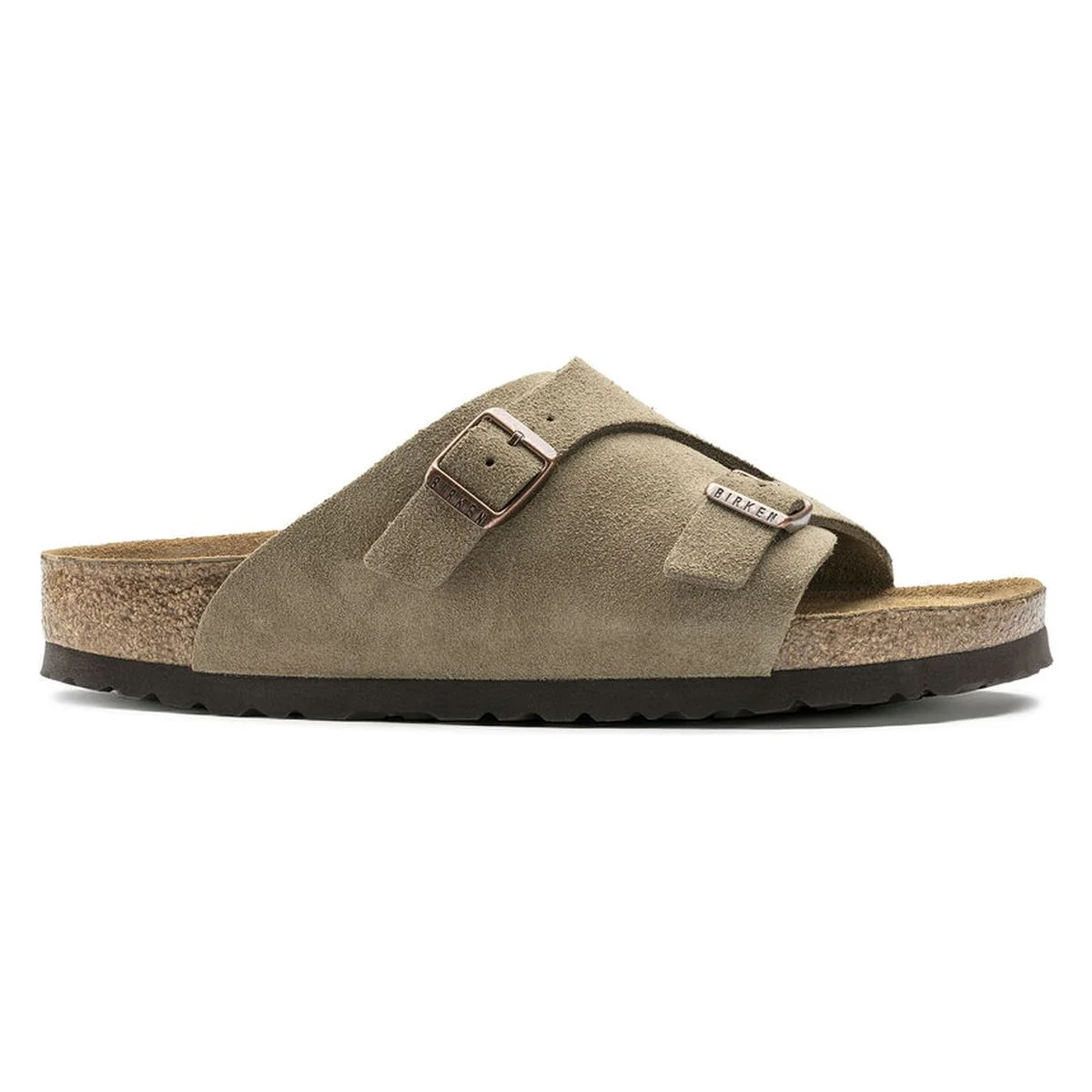 Birkenstock Zurich Suede Soft Footbed – Taupe - Image 3