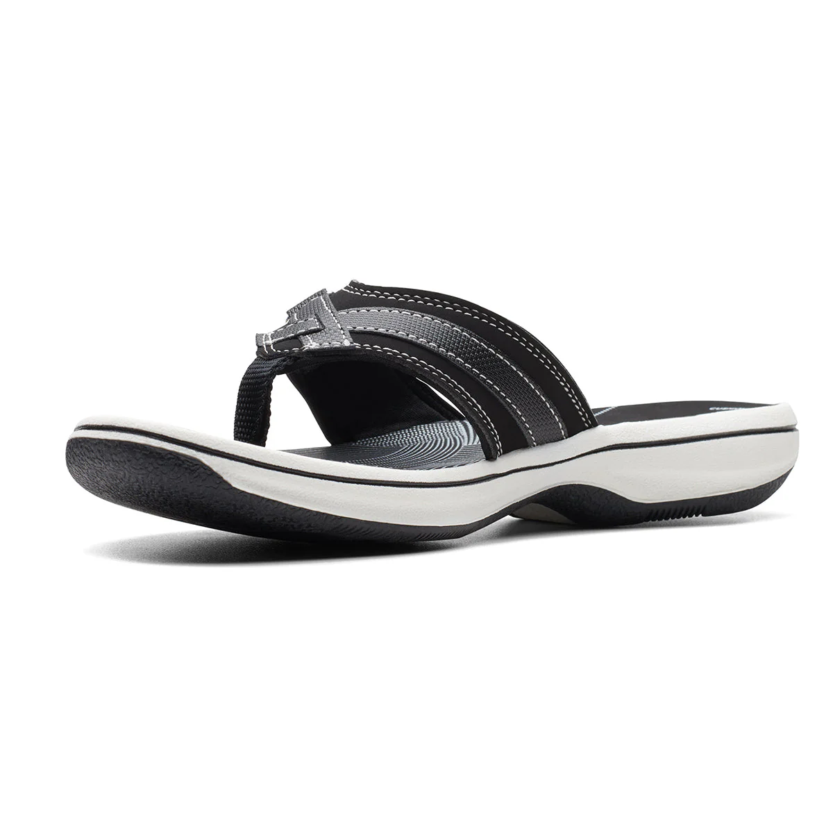 Clarks Breeze Sea Women's Thong Sandals in Black - Image 3