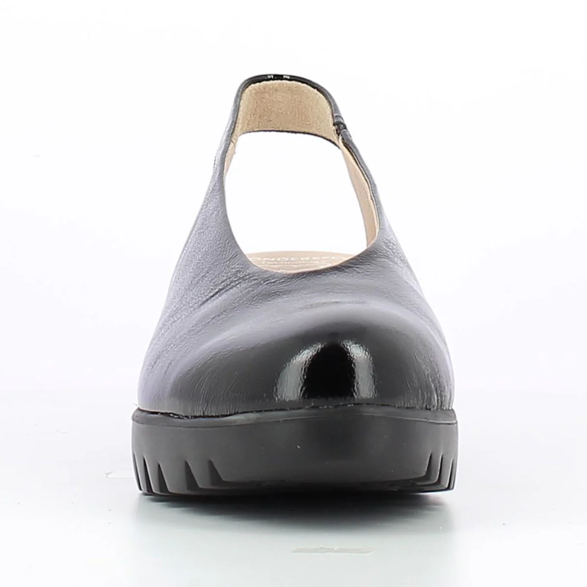 Wonders C-33152 Women's Slingback Wedge Shoe in Black Patent - Image 3