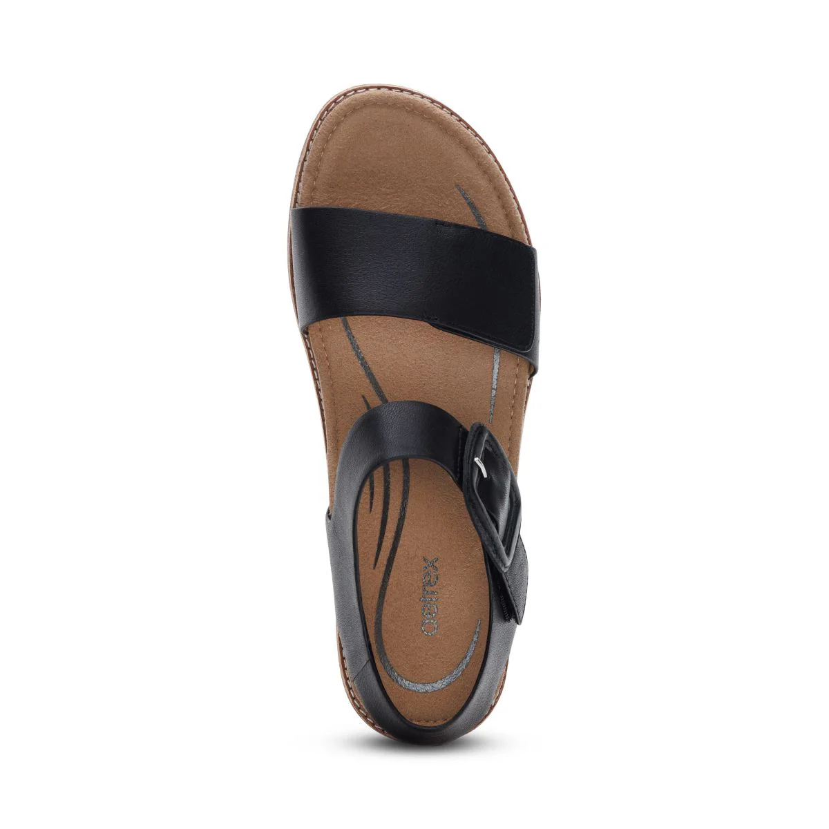Aetrex Claire Women's Adjustable Strap Sandal – Black - Image 5