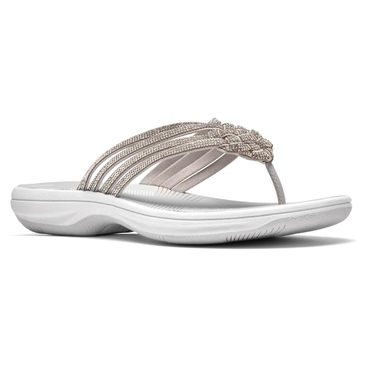 Clarks Breeze Gem Women's Thong Sandals in Silver