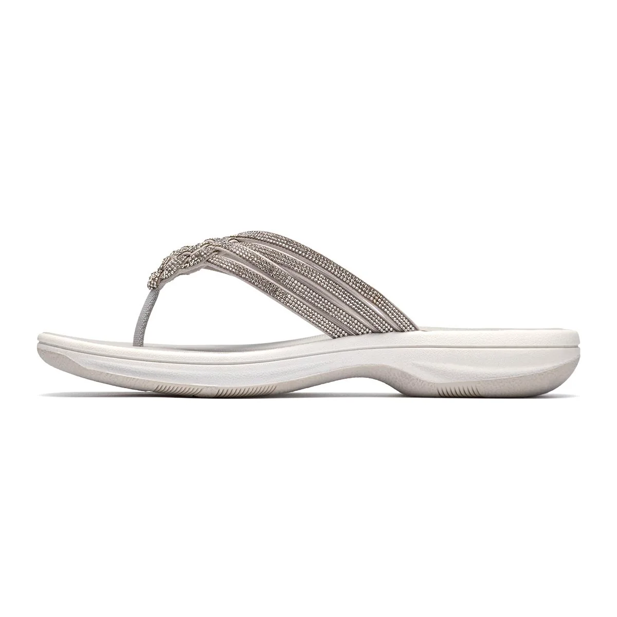 Clarks Breeze Gem Women's Thong Sandals in Silver - Image 5