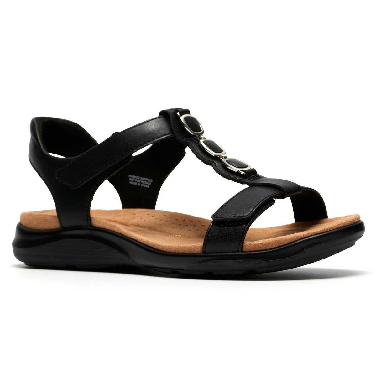 Clarks Kitly Gem Flat Women's Sandals in Black