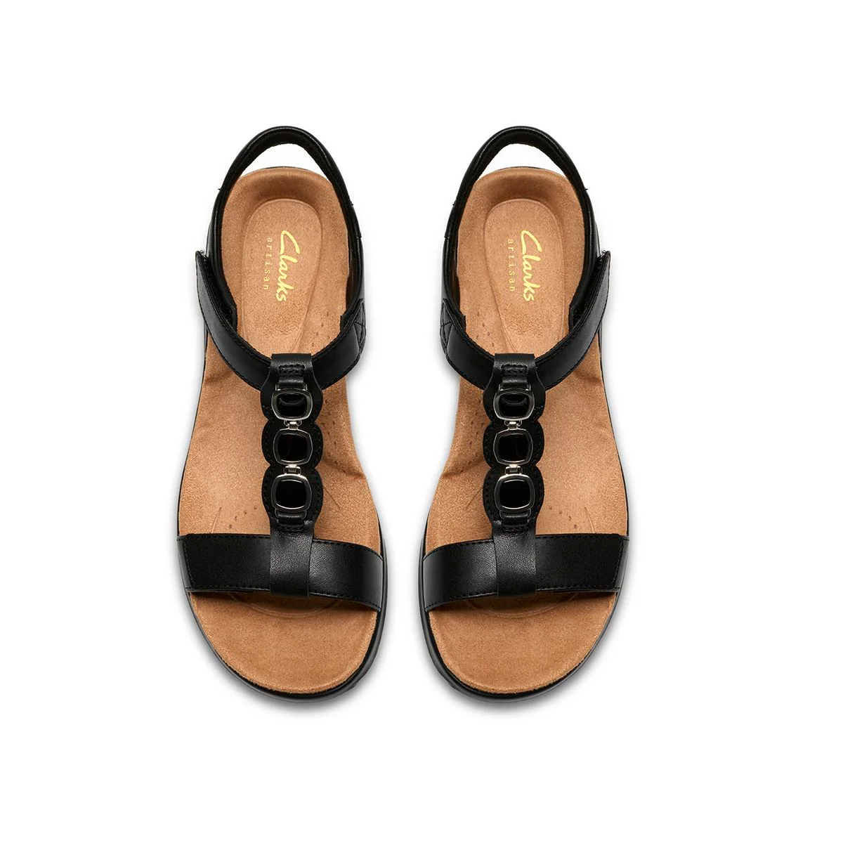 Clarks Kitly Gem Flat Women's Sandals in Black - Image 3