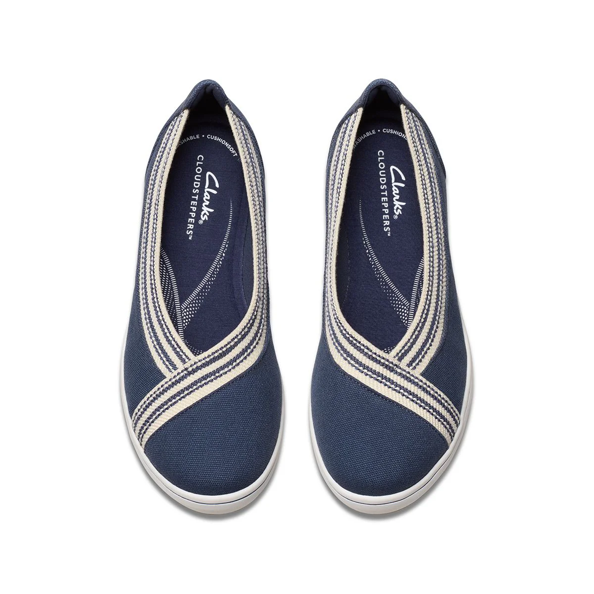 Clarks Women's Breezesky Air Slip On Shoes in Navy - Image 7