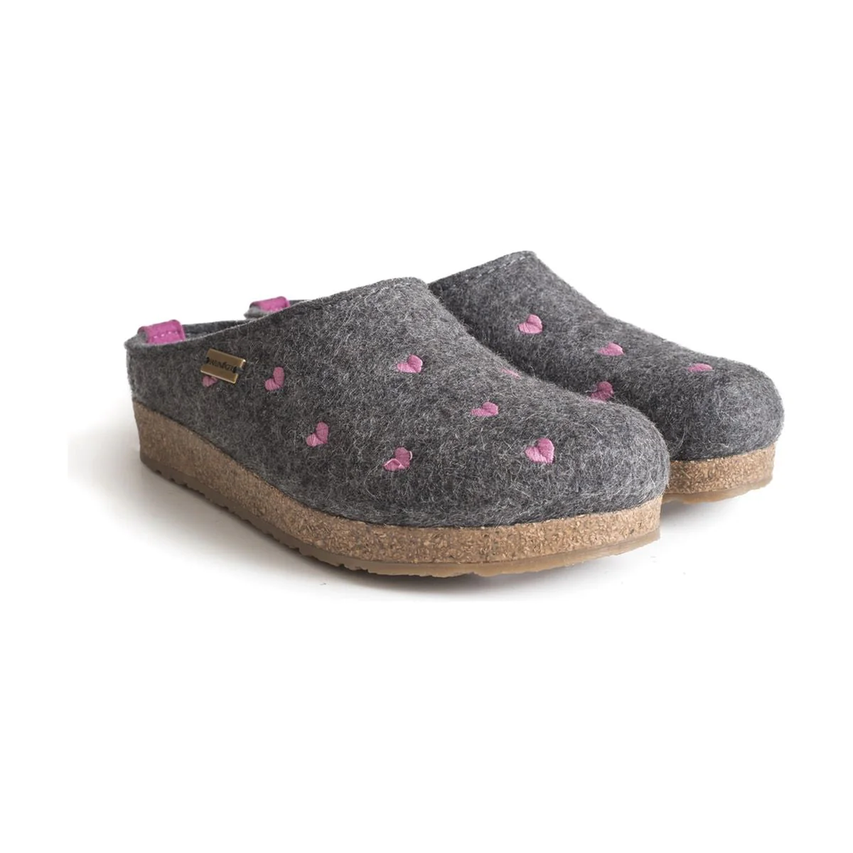 Haflinger Cuorcini Wool Unisex Clog in Grey