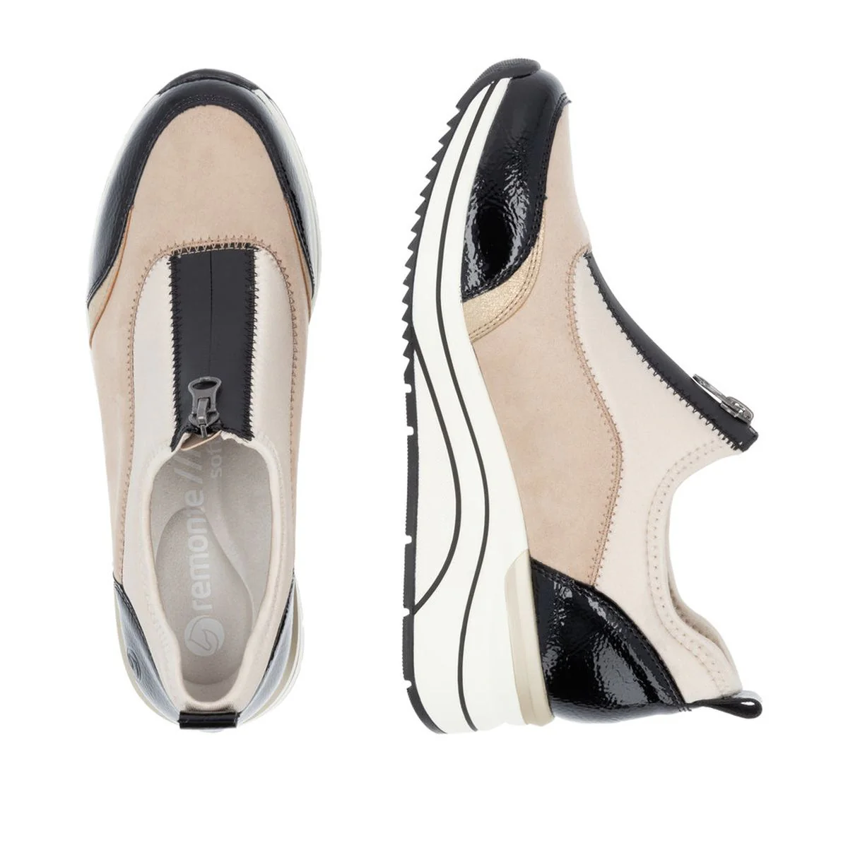 Remonte D0T08 Women's Wedge Sneaker in Jute - Image 6