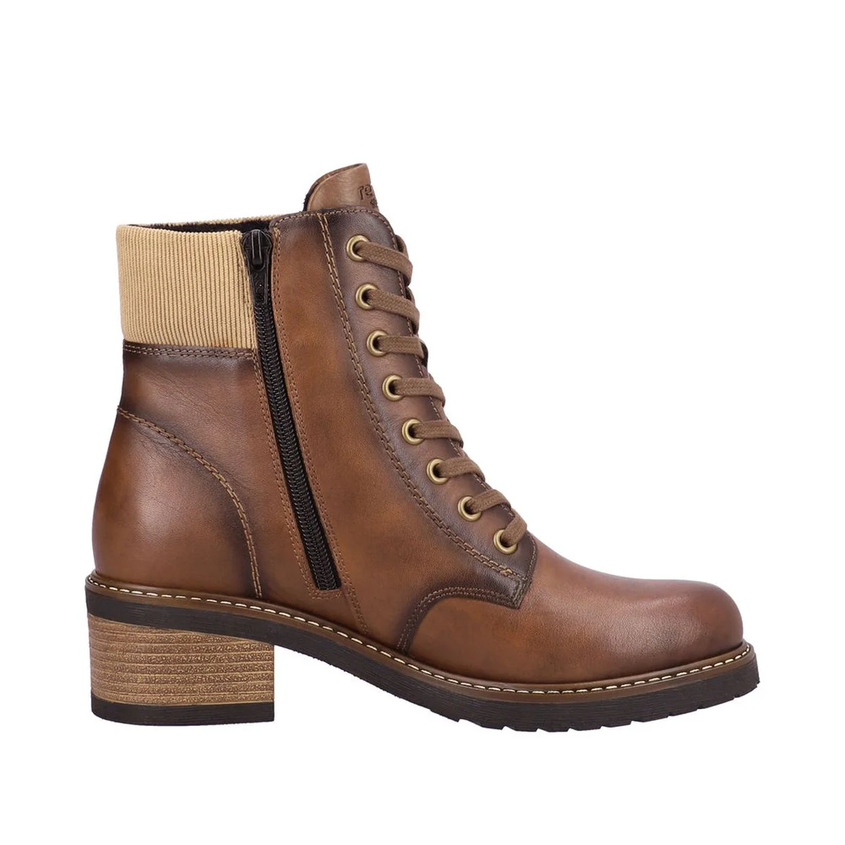 Remonte D1A70 Women's Lace Up Boots in Hazelnut - Image 2