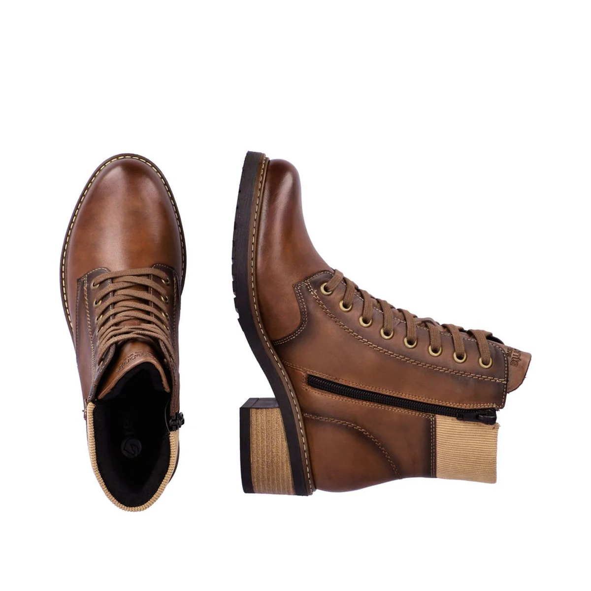 Remonte D1A70 Women's Lace Up Boots in Hazelnut - Image 4