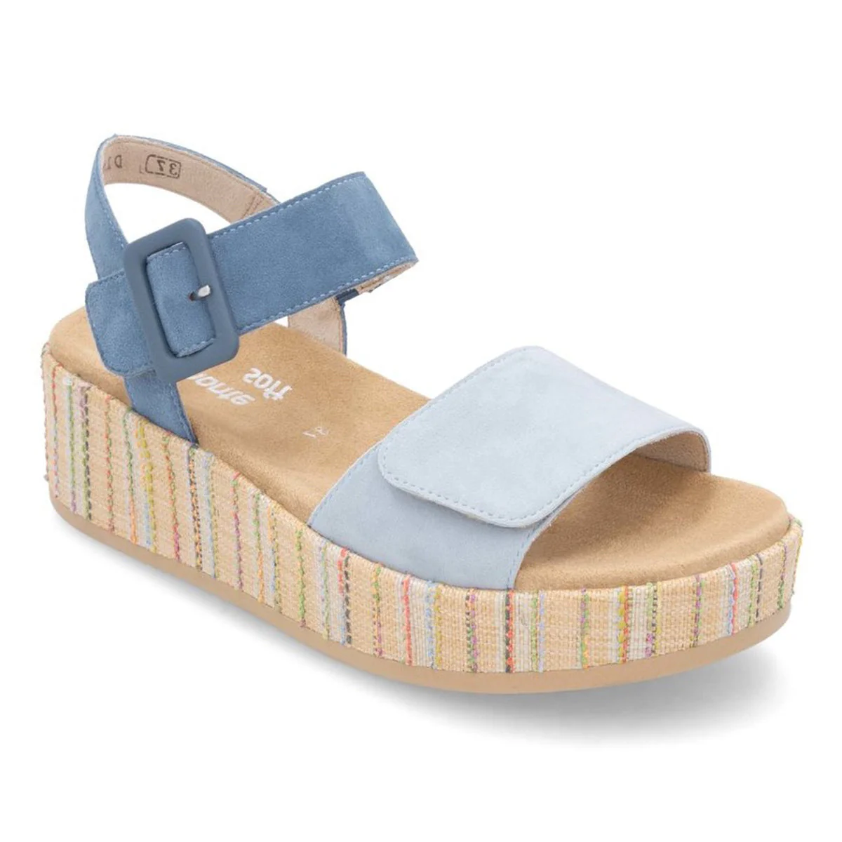 Remonte D1N54 Women's Wedge Sandal in Blue Jean
