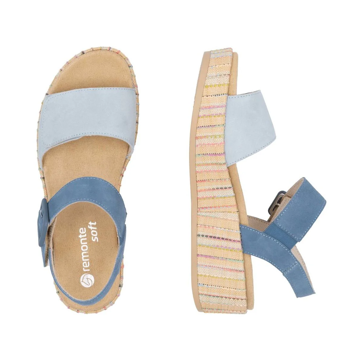 Remonte D1N54 Women's Wedge Sandal in Blue Jean - Image 6