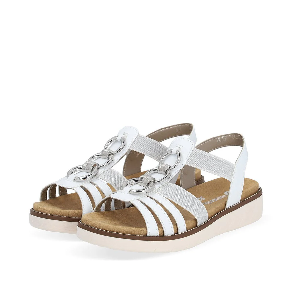 Remonte D2073 Women's White Strap Sandals - Image 5