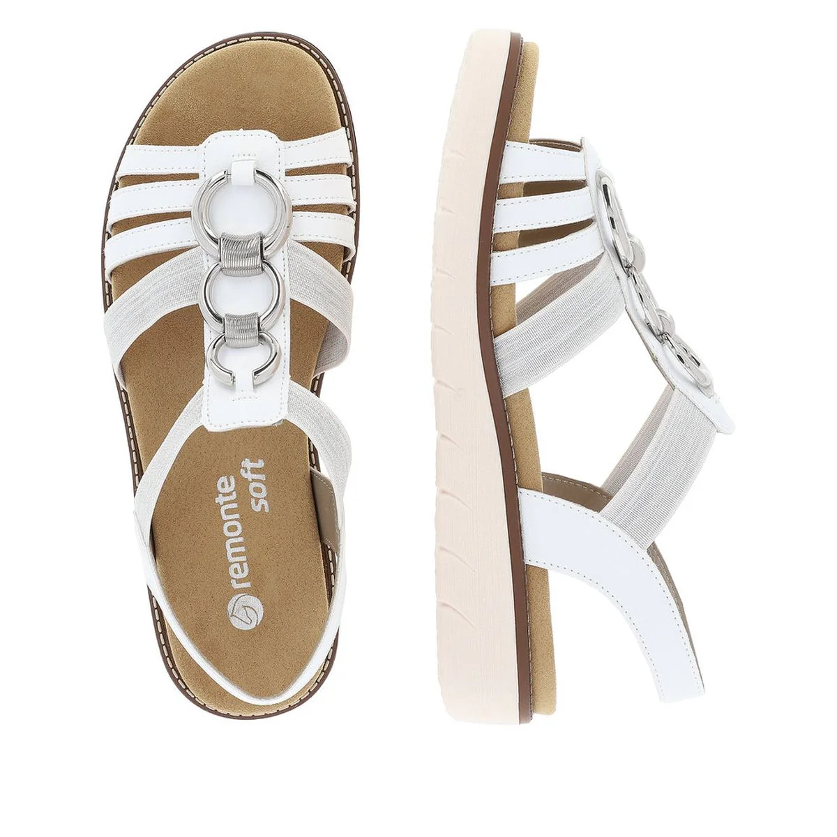 Remonte D2073 Women's White Strap Sandals - Image 6