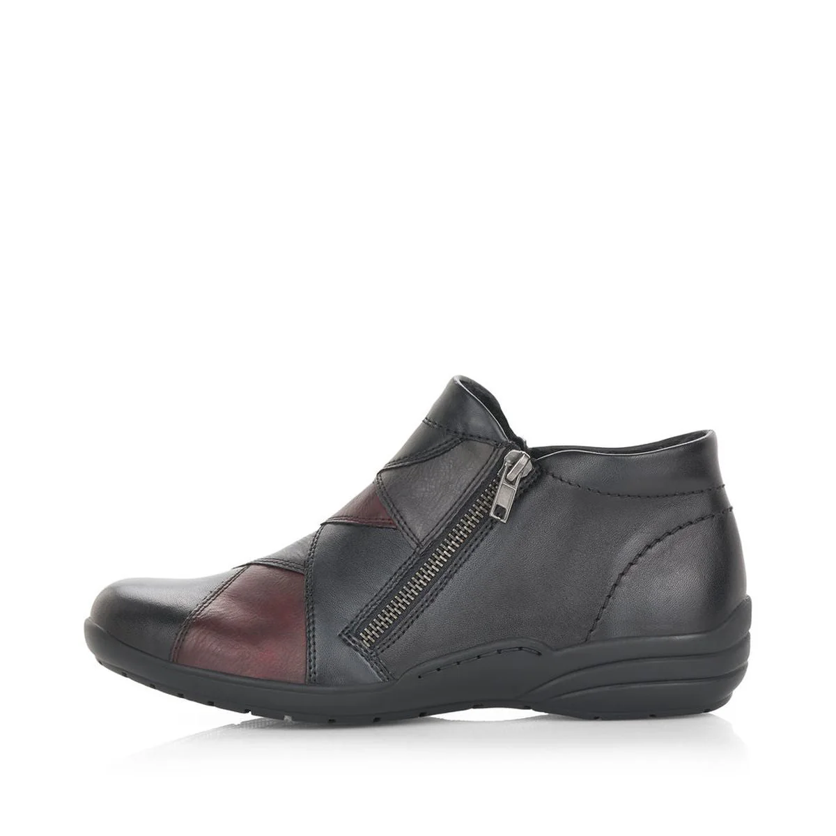 Remonte D7674 Women's Side Zip Shoe in Wine - Image 2