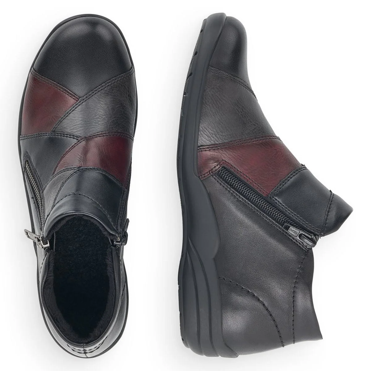Remonte D7674 Women's Side Zip Shoe in Wine - Image 5