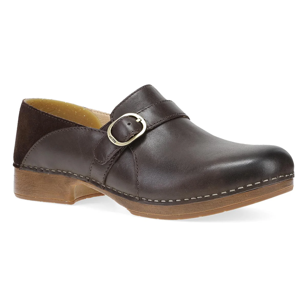 Dansko Margaret Burnished Calf Women's Clog-Loafer Hybrid in Chocolate