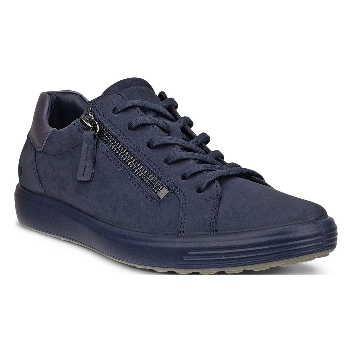 Ecco Soft 7 Women's Side-Zip Sneaker in Marine