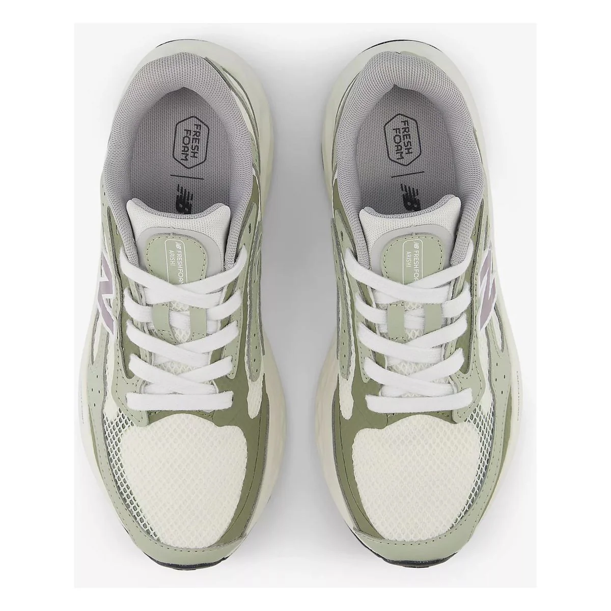 New Balance Women's Arishi V4 Running Shoe in Sea Salt/Olivine - Image 3