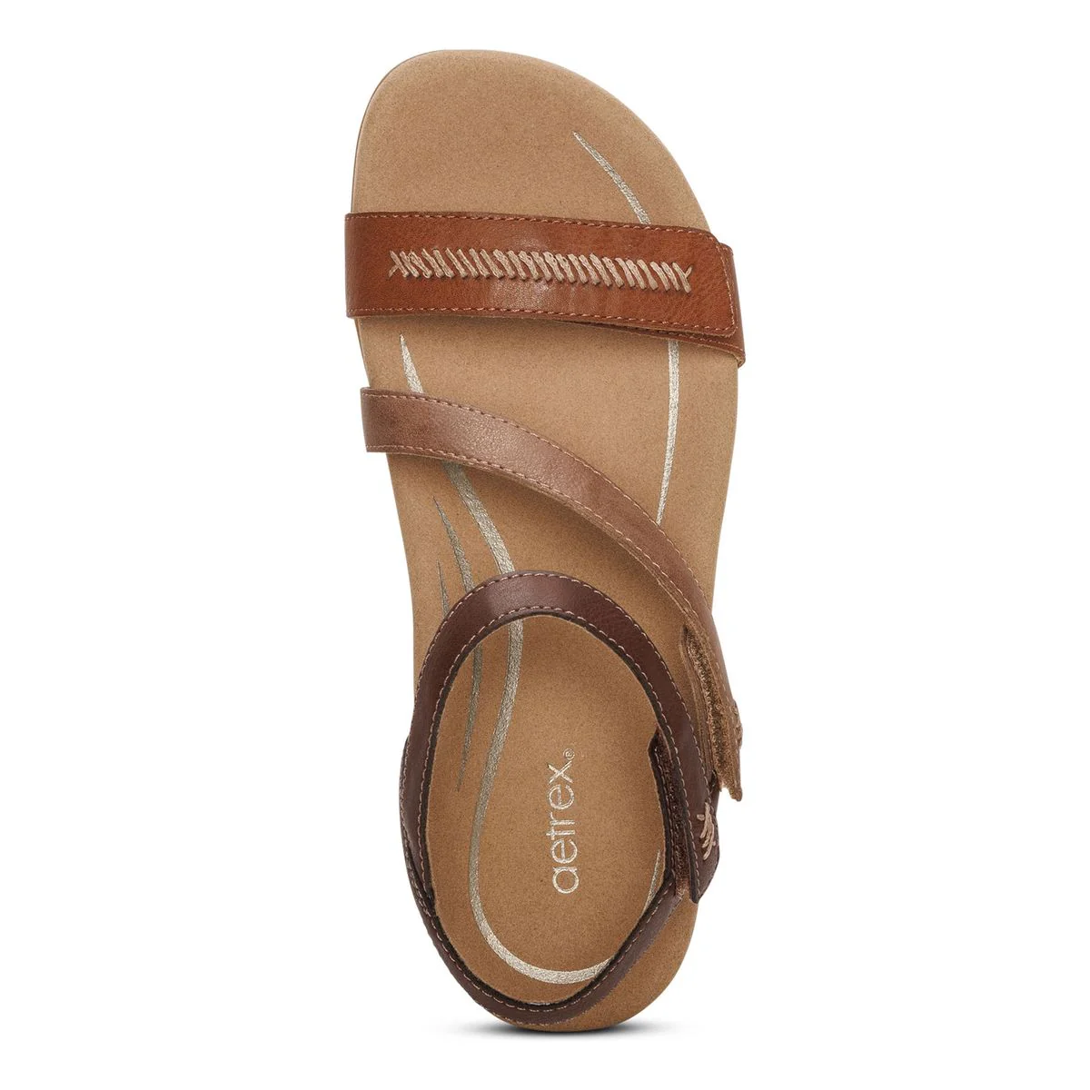 Aetrex Gabby Women's Adjustable Quarter Strap Sandal – Cognac Multi - Image 5