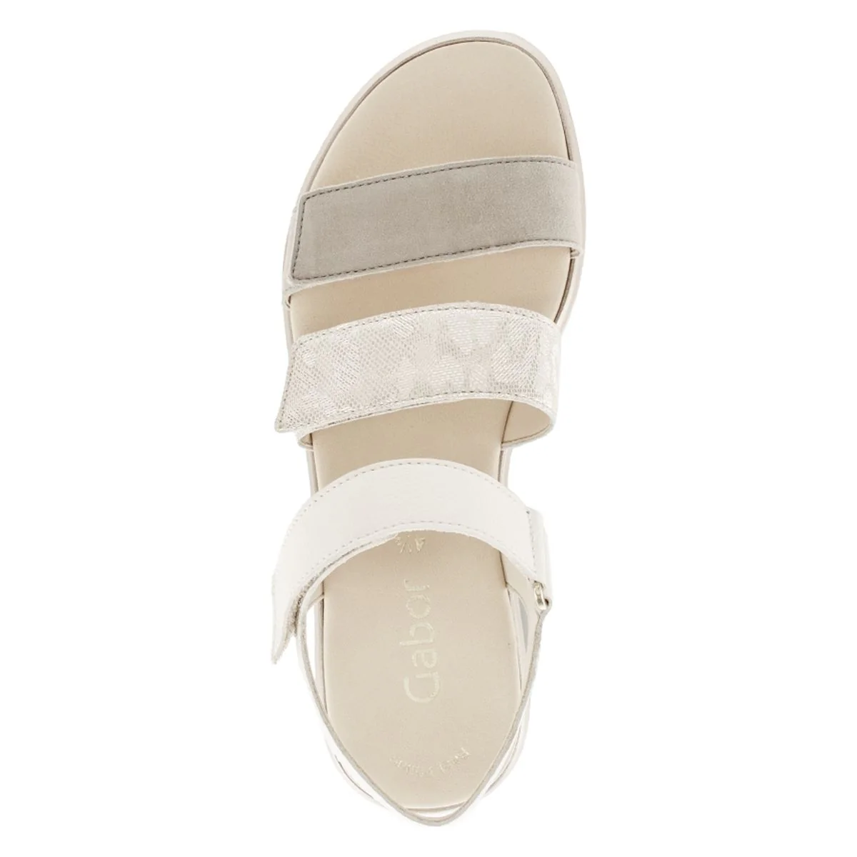 Gabor 620.69 Platform Adjustable Sandal – Grey/Silver - Image 2