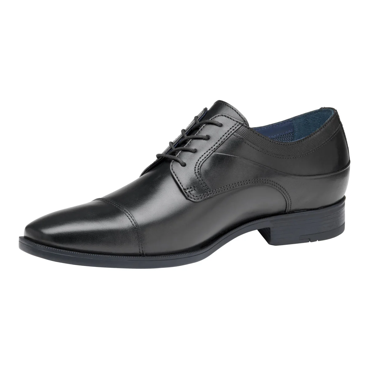 Johnston & Murphy Gibbons Cap Toe Men's Dress Shoe in Black - Image 3