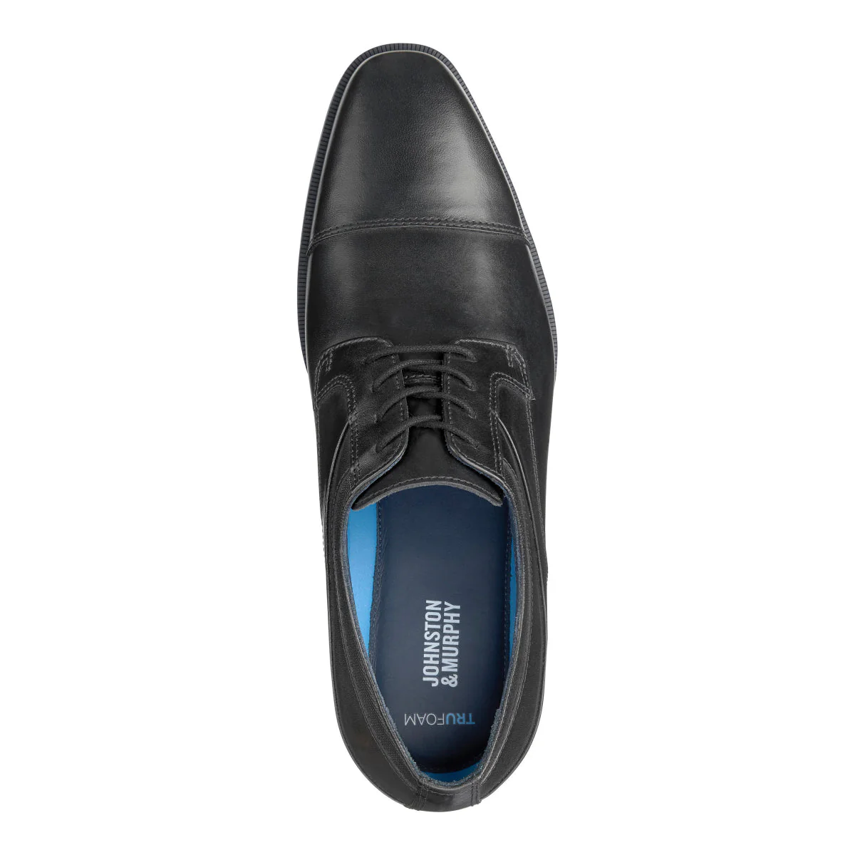 Johnston & Murphy Gibbons Cap Toe Men's Dress Shoe in Black - Image 7