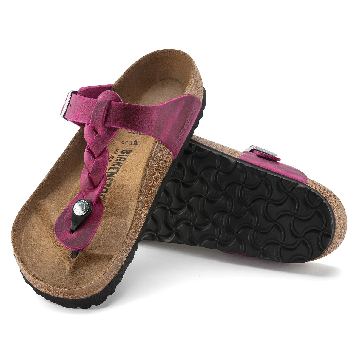 Birkenstock Gizeh Braided Oiled Leather – Fuchsia - Image 2