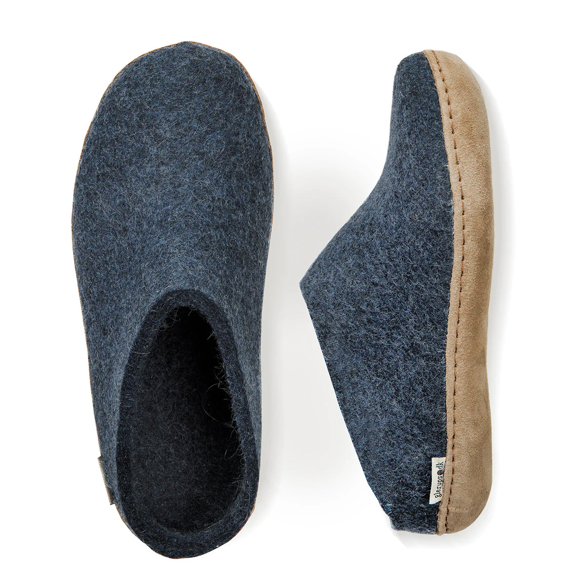 Glerups Slip On Leather Sole in Denim - Image 3