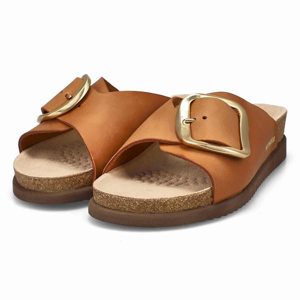 Mephisto Hariana Women's Cork Slide Buckle Sandals in Camel - Image 4