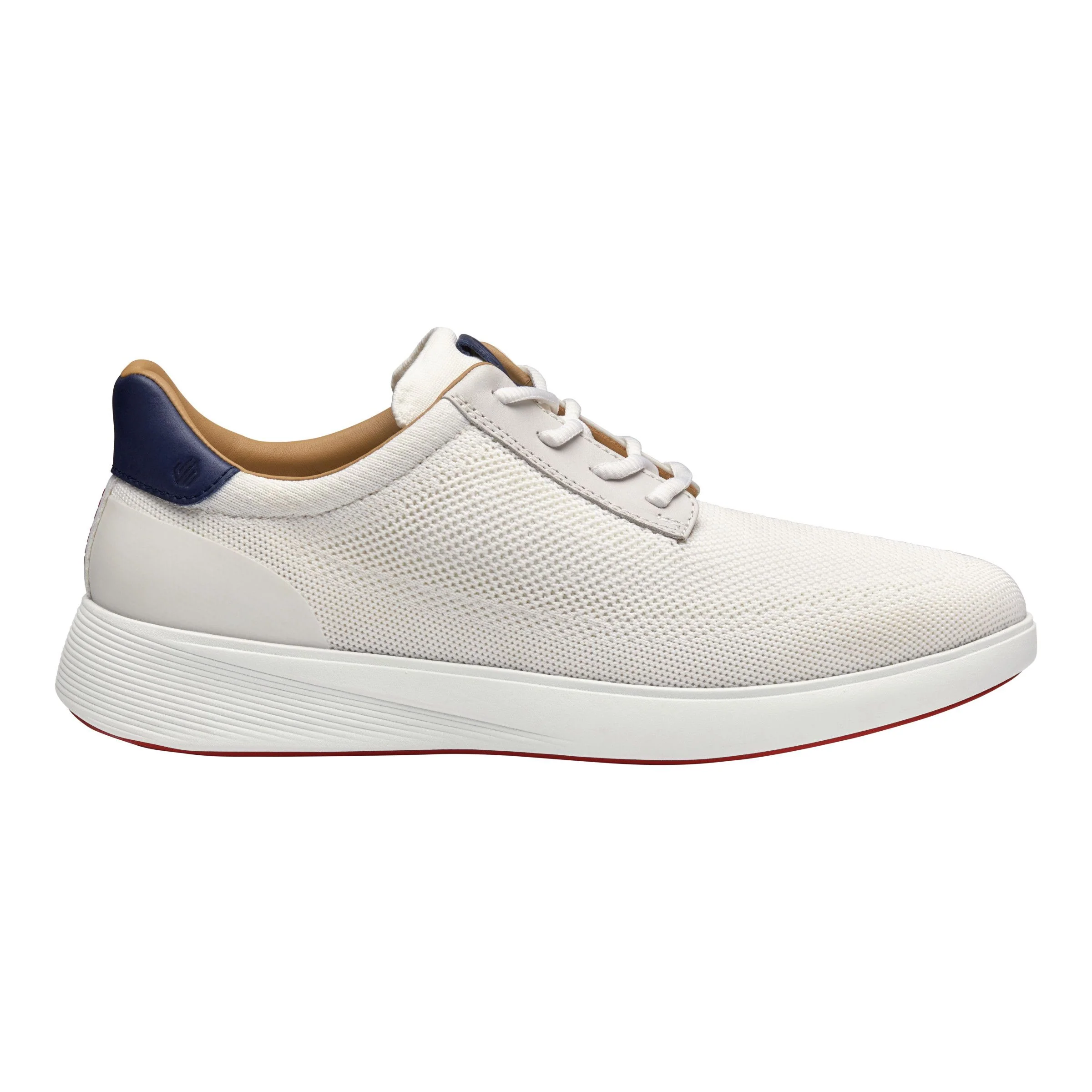 Johnston & Murphy Men's Ackerson Knit Plain Toe Lace-Up Sneaker in White - Image 2