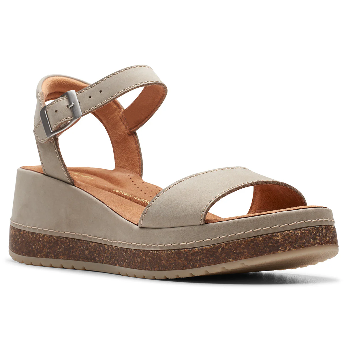 Clarks Kassanda Lily Women's Wedge Sandal – Stone Nubuck