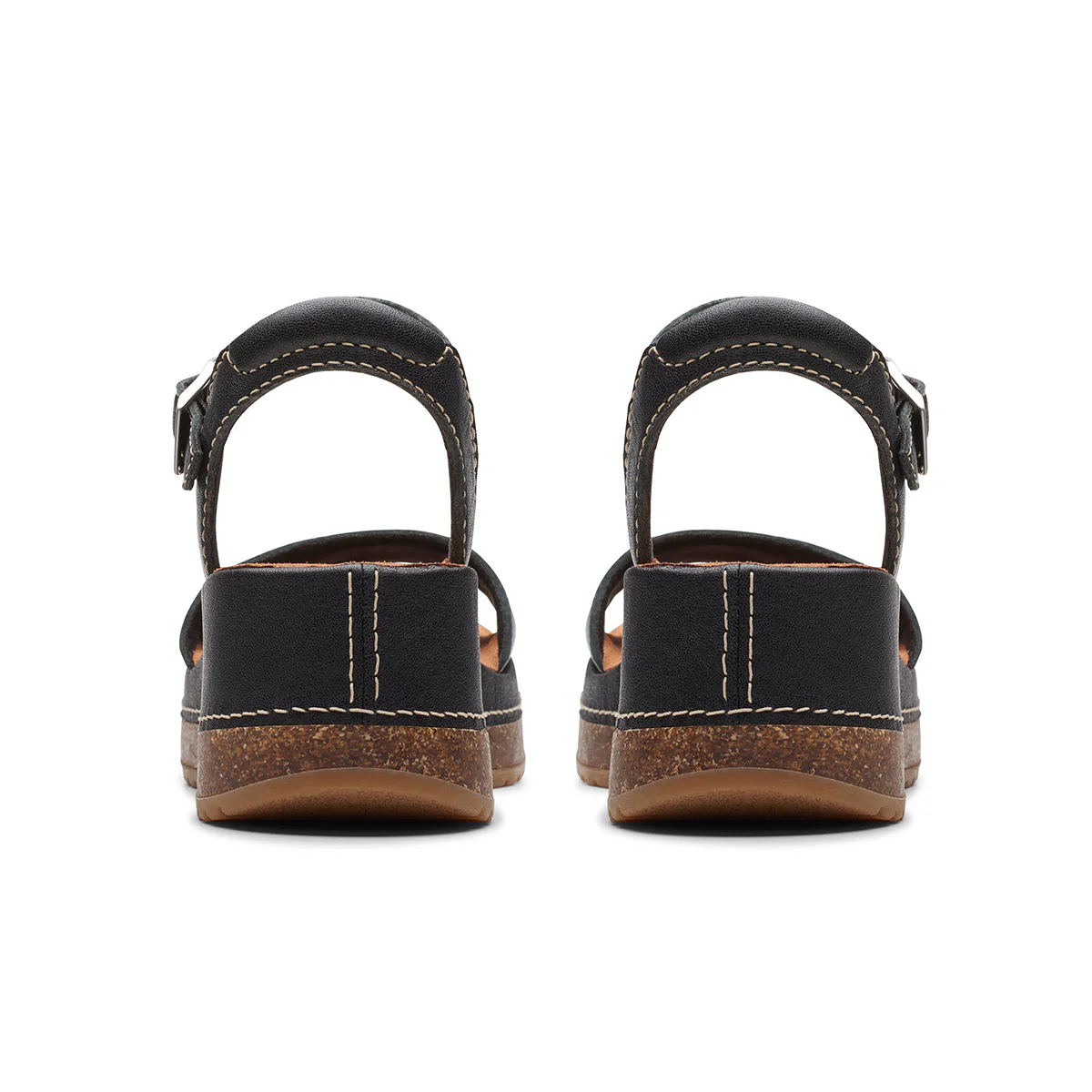 Clarks Kassanda Lily Women's Wedge Sandal – Black Leather - Image 5