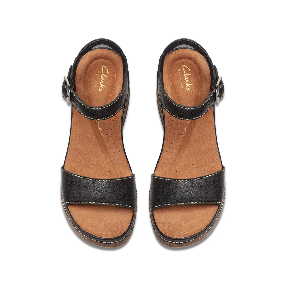Clarks Kassanda Lily Women's Wedge Sandal – Black Leather - Image 6