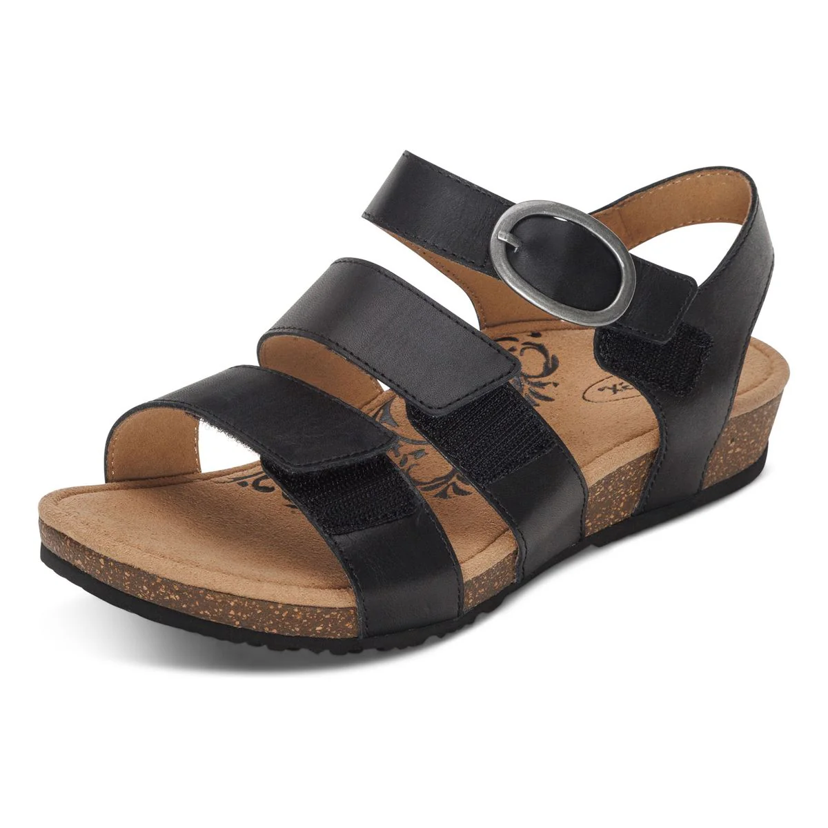Aetrex Lilly Women's Adjustable Quarter Strap Sandal – Black - Image 2