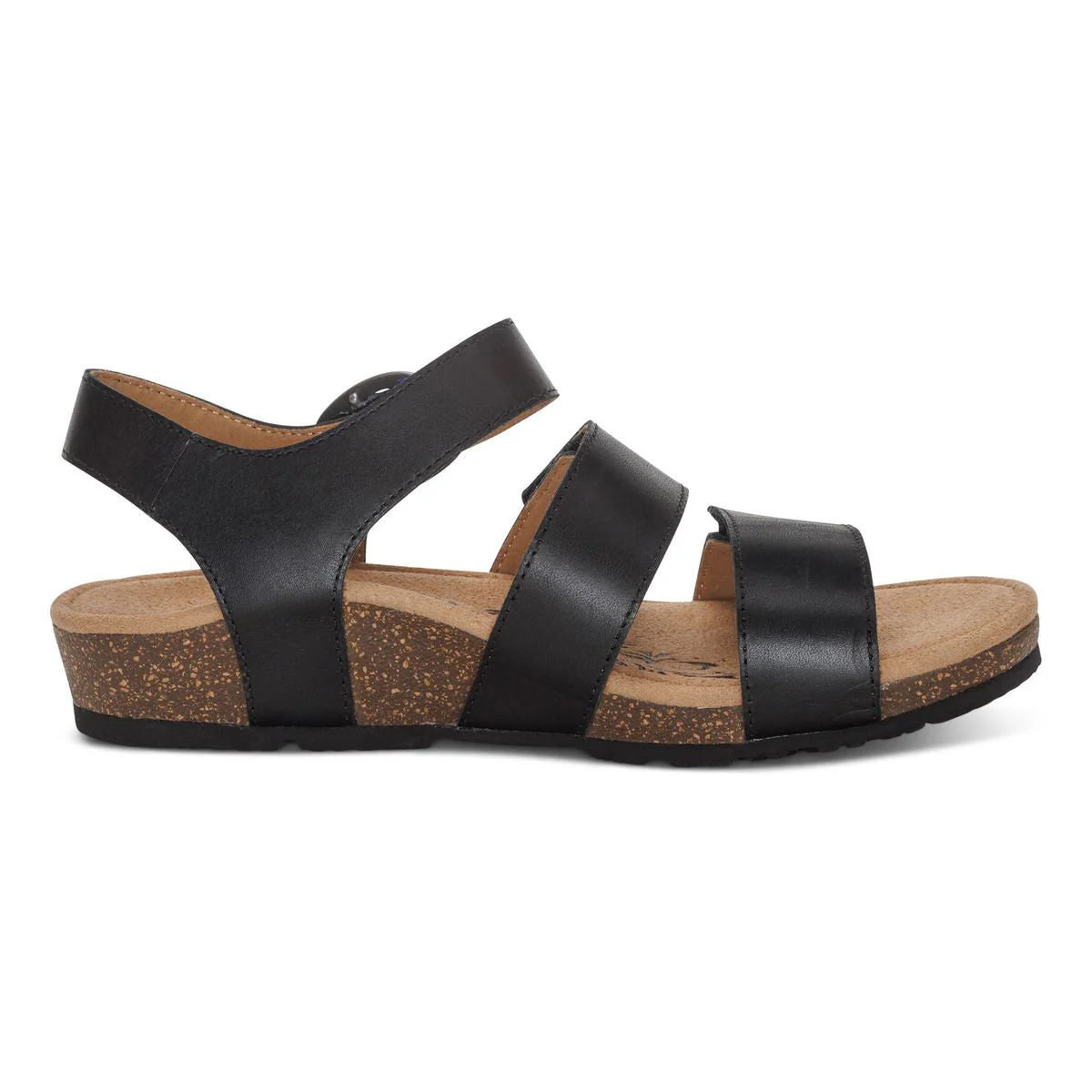 Aetrex Lilly Women's Adjustable Quarter Strap Sandal – Black - Image 5