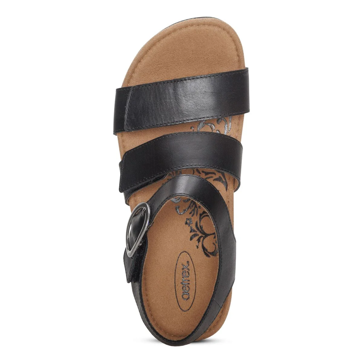 Aetrex Lilly Women's Adjustable Quarter Strap Sandal – Black - Image 6