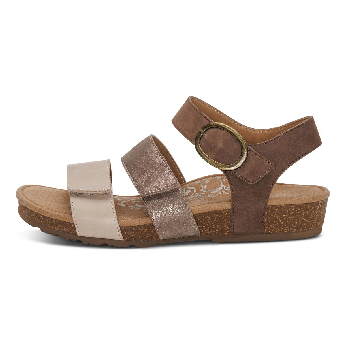 Aetrex Lilly Women's Adjustable Quarter Strap Sandal – Taupe - Image 3