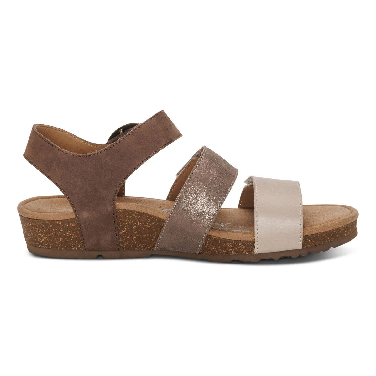 Aetrex Lilly Women's Adjustable Quarter Strap Sandal – Taupe - Image 5