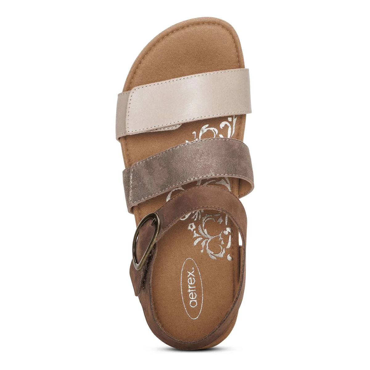 Aetrex Lilly Women's Adjustable Quarter Strap Sandal – Taupe - Image 6