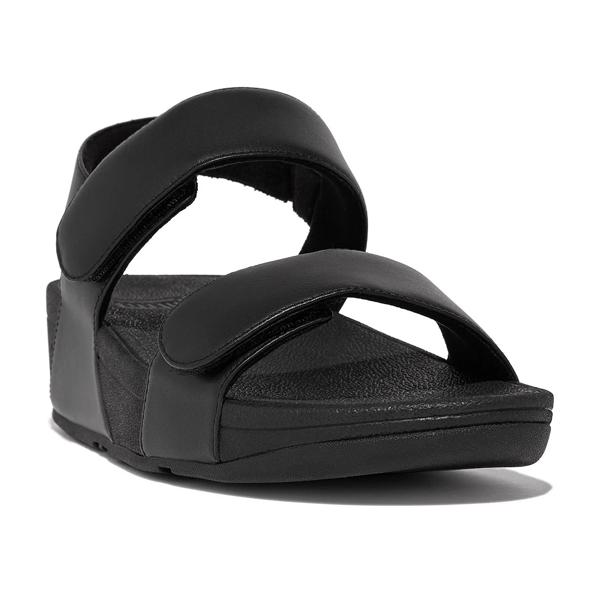 LULU Adjustable Leather Sandals in Black