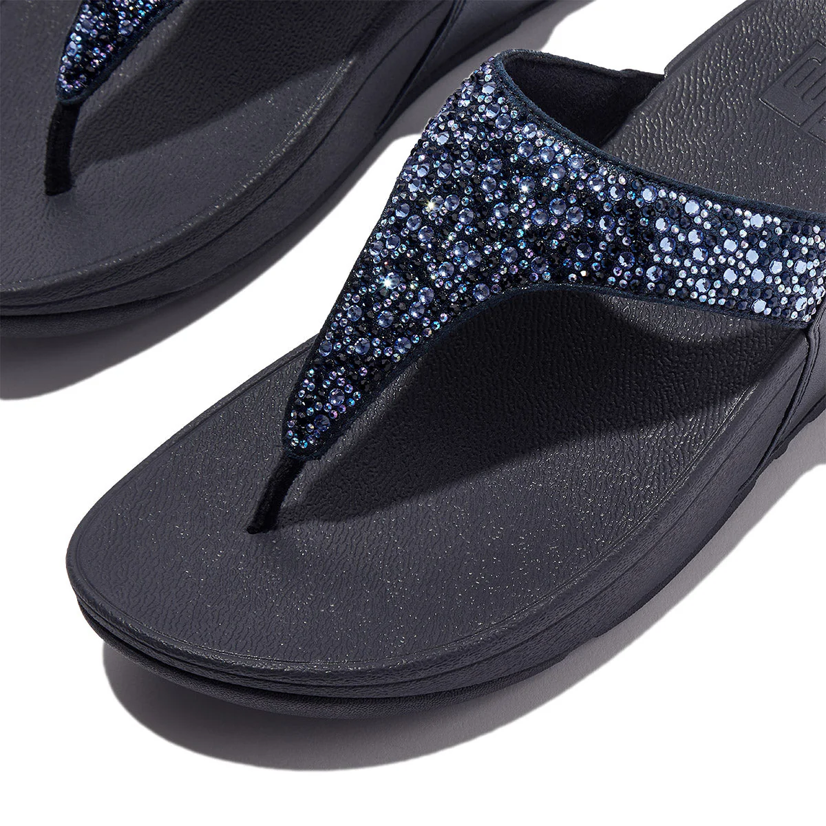 LULU Glitter Toe-Post Sandals in Navy - Image 4