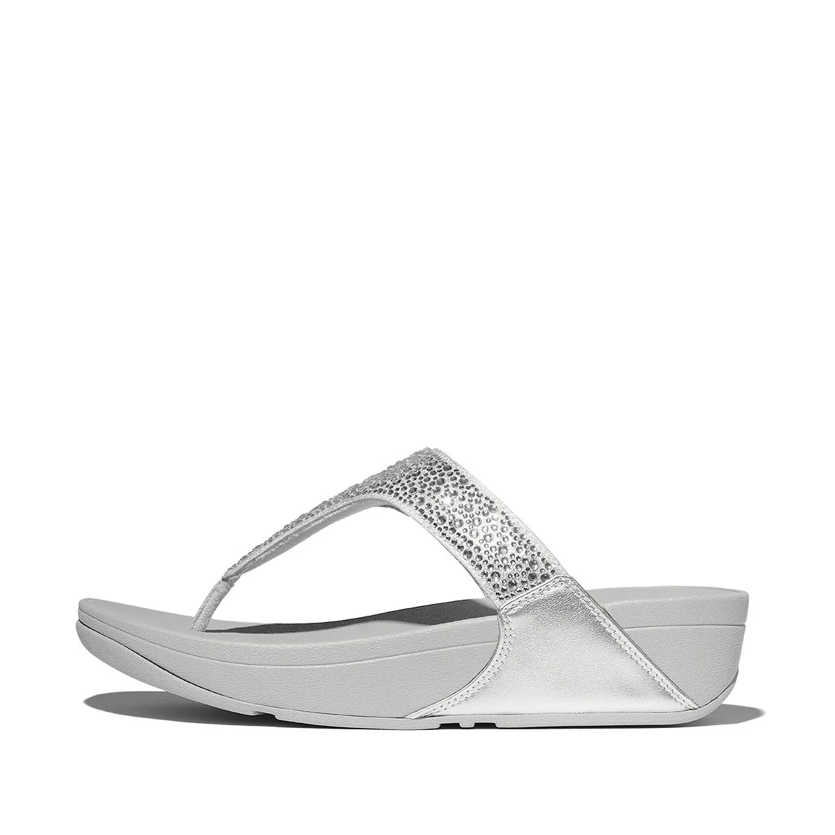 LULU Glitter Toe-Post Sandals in Silver - Image 3