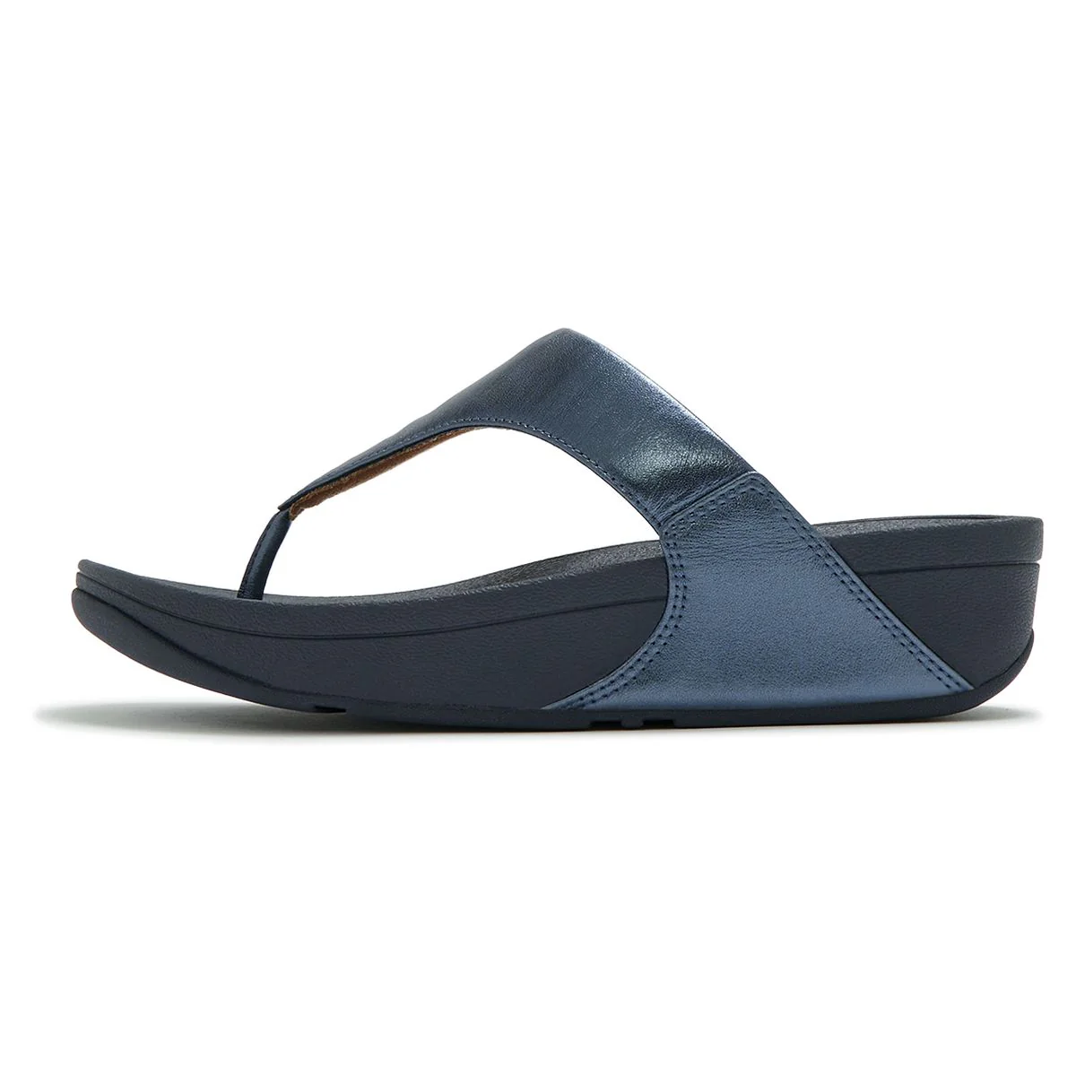 FitFlop Lulu Leather Toe-Post Sandals – Women's (Cosmic Blue) - Image 2